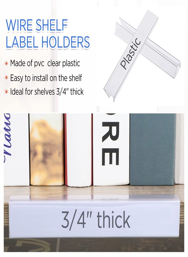 تيلينغ حامل ملصقات أرفف من تيلينج، 30 قطعة، بلاستيك شفاف، 0.875 بوصة × 6 بوصة، مشابك خشبية، ملصقات معدنية، حاملات ملصقات للأرفف بسمك 0.75 بوصة، تتضمن حشوات فارغة متطابقة، للمكاتب والمكتبات. - Image 4